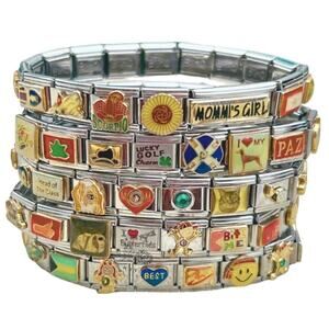 THEMED + SIZED Italian Charm Bracelet Stainless Steel Y2K Jewelry Handmade Gift